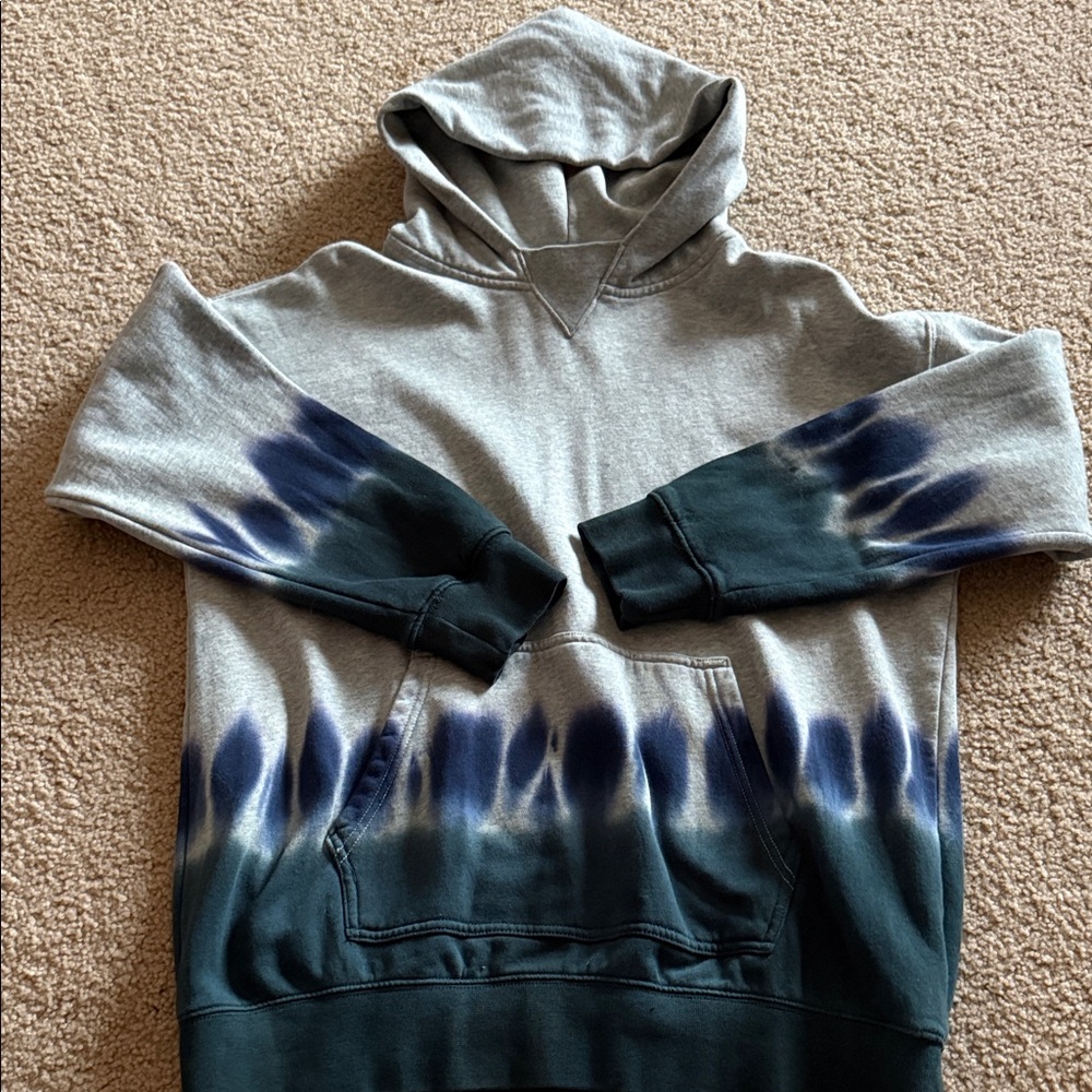 Boys Gap Gray and Blue Tie-Dye Hoodie